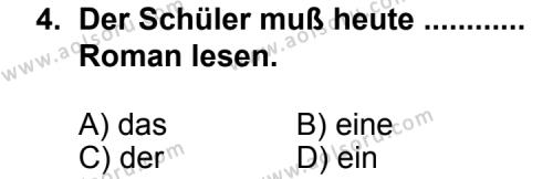 Almanca 2 Dersi 2011 - 2012 Yılı Ek Sınav Soruları 4. Soru