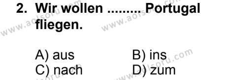 Almanca 7 Dersi 2012-2013 Yılı 1. Dönem Sınavı 2. Soru