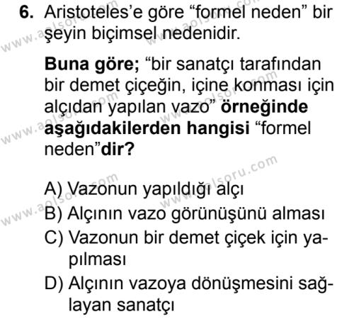 Aol Felsefe 3 Dersi 2019 2020 Yili 2 Donem Sinavi Aol Soru