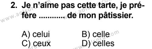 Fransızca 4 Dersi 2013 - 2014 Yılı 3. Dönem Sınav Soruları 2. Soru