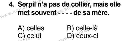Fransızca 4 Dersi 2014 - 2015 Yılı Ek Sınav Soruları 4. Soru