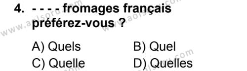 Fransızca 4 Dersi 2019 - 2020 Yılı 2. Dönem Sınav Soruları 4. Soru