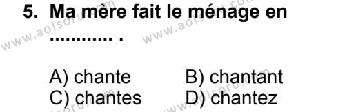 Fransızca 5 Dersi 2013-2014 Yılı 2. Dönem Sınavı 5. Soru