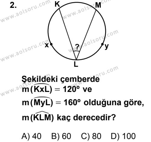 Geometri 2 Dersi 2012 - 2013 Yılı 3. Dönem Sınav Soruları 2. Soru