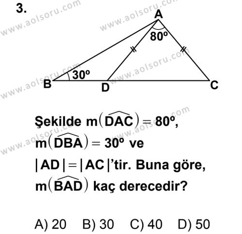 Geometri 4 Dersi 2011 - 2012 Yılı 2. Dönem Sınav Soruları 3. Soru