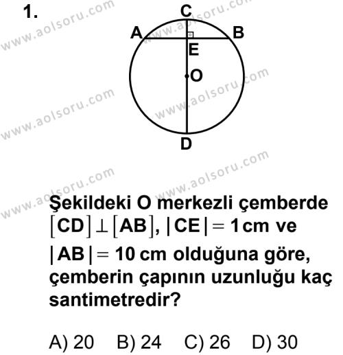 Geometri 6 Dersi 2012 - 2013 Yılı 1. Dönem Sınav Soruları 1. Soru