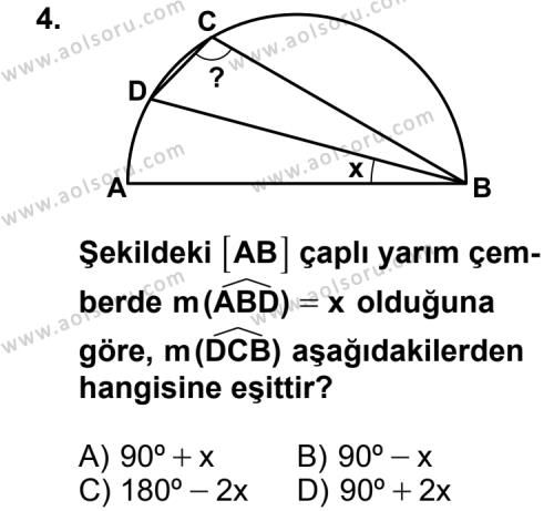 Geometri 6 Dersi 2012 - 2013 Yılı 1. Dönem Sınav Soruları 4. Soru