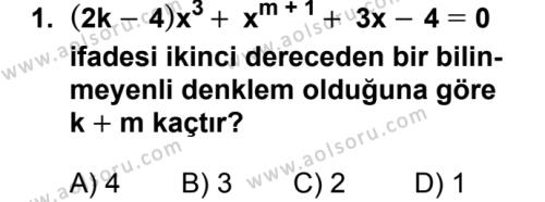 Aol Matematik 4 Dersi 2018 2019 Yili 1 Donem Sinavi Aol Soru