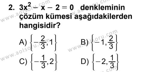 Aol Matematik 4 Dersi 2018 2019 Yili 1 Donem Sinavi Aol Soru