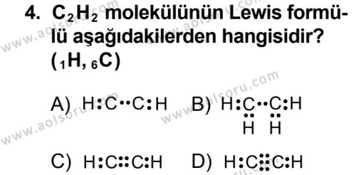 Seçmeli Kimya 3 Dersi 2013 - 2014 Yılı 3. Dönem Sınav Soruları 4. Soru