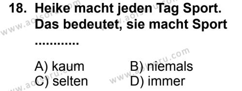 Seçmeli Yabancı Dil Almanca 4 Dersi 2013-2014 Yılı 1. Dönem Sınavı 18. Soru