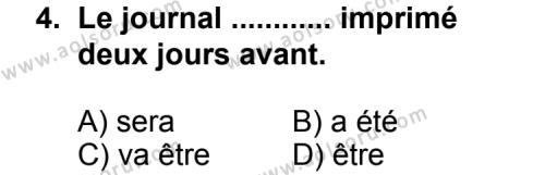 Seçmeli Yabancı Dil Fransızca 3 Dersi 2013 - 2014 Yılı 2. Dönem Sınav Soruları 4. Soru