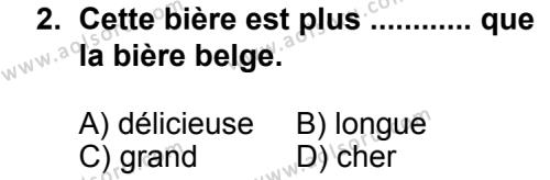 Seçmeli Yabancı Dil Fransızca 4 Dersi 2013 - 2014 Yılı 2. Dönem Sınav Soruları 2. Soru