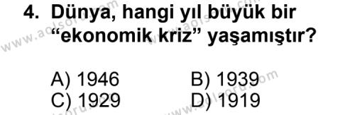 T.C. İnklap Tarihi ve Atatürkçülük 2 Dersi 2011 - 2012 Yılı Ek Sınav Soruları 4. Soru
