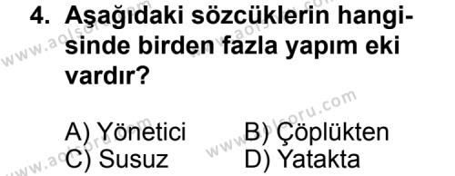 Türk Edebiyatı 1 Dersi 2012-2013 Yılı 1. Dönem Sınavı 4. Soru