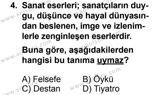 Türk Edebiyatı 2 Dersi 2014-2015 Yılı 1. Dönem Sınavı 4. Soru