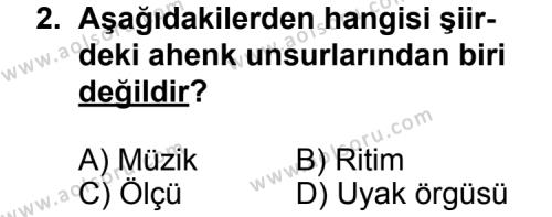 Türk Edebiyatı 2 Dersi 2014 - 2015 Yılı Ek Sınav Soruları 2. Soru