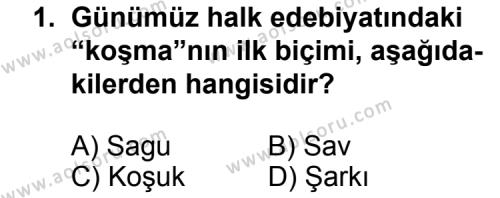 Türk Edebiyatı 3 Dersi 2011 - 2012 Yılı Ek Sınav Soruları 1. Soru