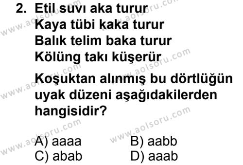 Türk Edebiyatı 3 Dersi 2011 - 2012 Yılı Ek Sınav Soruları 2. Soru